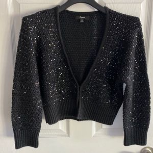 Black, sequin, express shrug, size medium